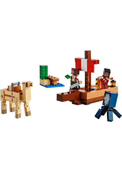 LEGO® Minecraft™ Korsan Gemisi Yolculuğu 21259 - 8 Yaş ve Üzeri Macera Oyunları Seven Çocuklar İçin Korsan, Mürekkep Balığı ve Deve içeren Yaratıcı Oyuncak Yapım Seti (166 Parça)