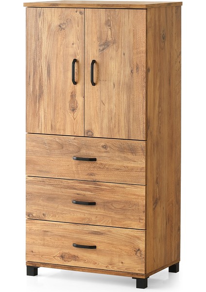 Çok Amaçlı Dolaplı Şifonyer 3 Çekmeceli Kapaklı 60X44X127CM fiyatları