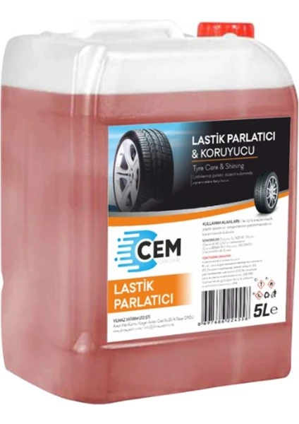 CEM CAR CARE Ultra Lastik Parlatıcı ve Koruyucu 5 KG (UYGULAMA SÜNGER HEDİYELİ)