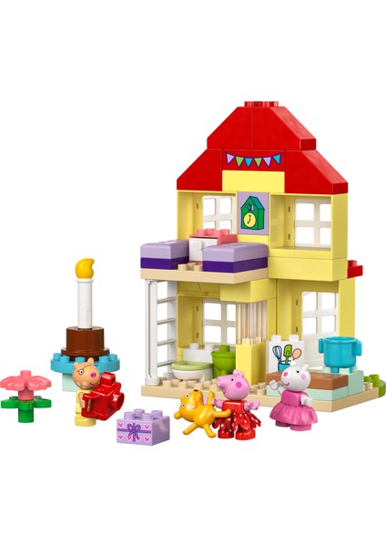 DUPLO® Peppa Pig Doğum Günü Evi 10433 - 2 Yaş ve Üzeri Çocuklar için Peppa Pig Minifigürü İçeren Eğitici Oyuncak Yapım Seti (59 Parça)