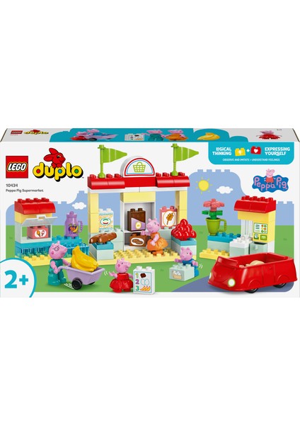 ® DUPLO® Peppa Pig Süpermarket 10434 - 2 Yaş ve Üzeri Çocuklar için Peppa Pig Minifigürü İçeren Eğitici Oyuncak Yapım Seti (70 Parça)