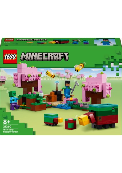 LEGO® Minecraft™ Kiraz Çiçeği Bahçesi 21260 - 8 Yaş ve Üzeri Macera Oyunları Seven Çocuklar İçin Sniffer, Zombi ve Arı İçeren Yaratıcı Oyuncak Yapım Seti (304 Parça)