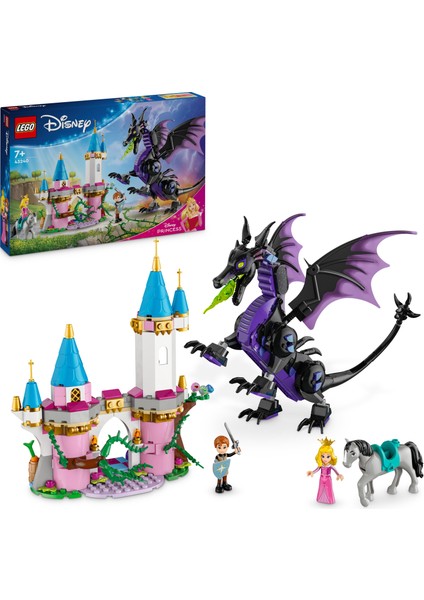 ® | Disney Princess Malefiz'in Ejderha Formu 43240 - 7 Yaş ve Üzeri Uyuyan Güzel Hayranları için Yaratıcı Oyuncak Yapım Seti (583 Parça)