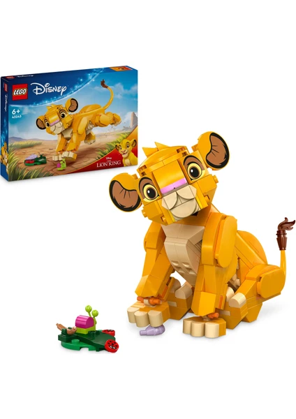 LEGO® | Disney Yavru Aslan Kral Simba 43243 - 6 Yaş ve Üzeri Çocuklar İçin İnşa Edilebilen Yaratıcı Oyuncak Yapım Seti (222 Parça)