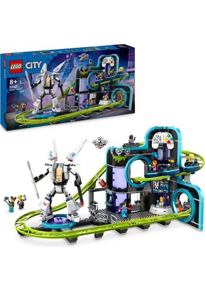 ® City Robot Dünyası Hız Treni Parkı 60421 - 8 Yaş & Üzeri Çocuklar için Yaratıcı Oyuncak Yapım Seti (986 Parça)