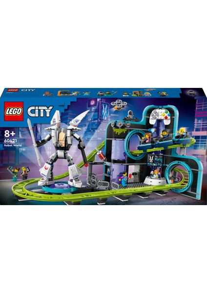 ® City Robot Dünyası Hız Treni Parkı 60421 - 8 Yaş & Üzeri Çocuklar için Yaratıcı Oyuncak Yapım Seti (986 Parça)