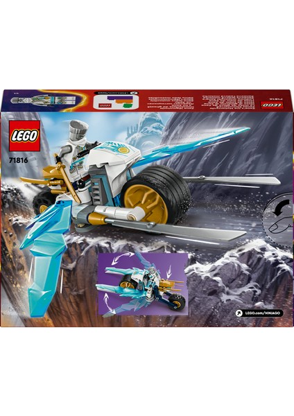 LEGO® NINJAGO® Zane’in Buz Motosikleti 71816 – 7 Yaş ve Üzeri İçin Zane Minifigürü İçeren Yaratıcı Oyuncak Yapım Seti (84 Parça)