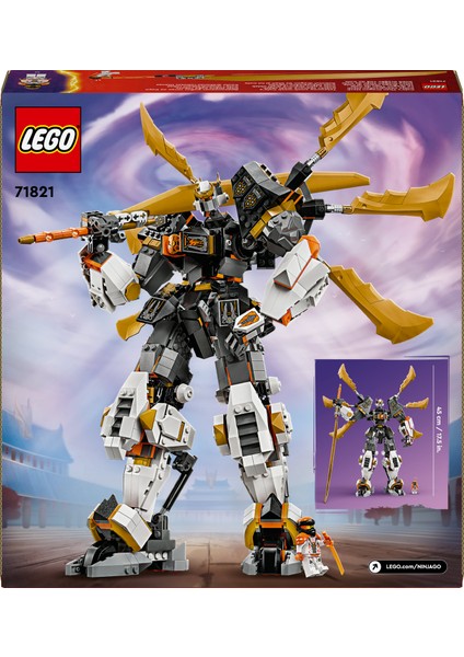 LEGO® NINJAGO®  Cole'un Titan Ejderha Robotu 71821 # 12 Yaş ve Üzeri İçin Cole Minifigürü İçeren Yaratıcı Oyuncak Yapım Seti (1055 Parça)