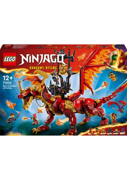 NINJAGO® Hareket Kaynak Ejderhası 71822 # 12 Yaş ve Üzeri İçin 6 Minifigür İçeren Yaratıcı Oyuncak Yapım Seti (1716 Parça)