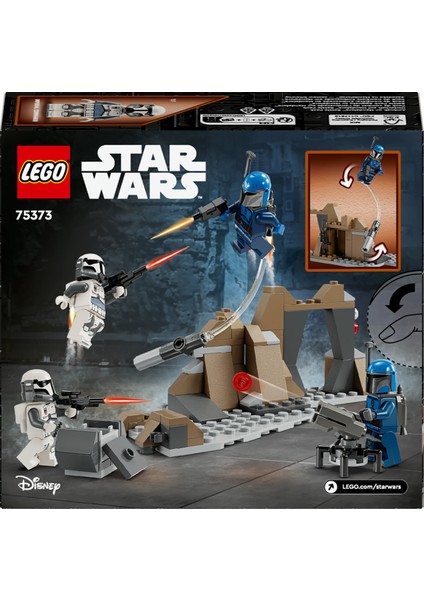 ® Star Wars™: The Mandalorian Mandalore Pususu Savaş Paketi 75373 - 6 Yaş ve Üzeri Çocuklar için 4 Minifigür İçeren Koleksiyonluk Yaratıcı Oyuncak Yapım Seti (109 Parça)