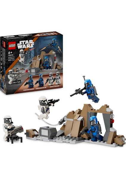 ® Star Wars™: The Mandalorian Mandalore Pususu Savaş Paketi 75373 - 6 Yaş ve Üzeri Çocuklar için 4 Minifigür İçeren Koleksiyonluk Yaratıcı Oyuncak Yapım Seti (109 Parça)