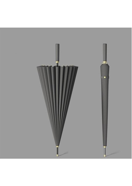 24 Kemikli Uzun Saplı Düz Şemsiye Çift Otomatik Büyük Boy Şiddetli Yağmur Erkek Özel Iş (Yurt Dışından)