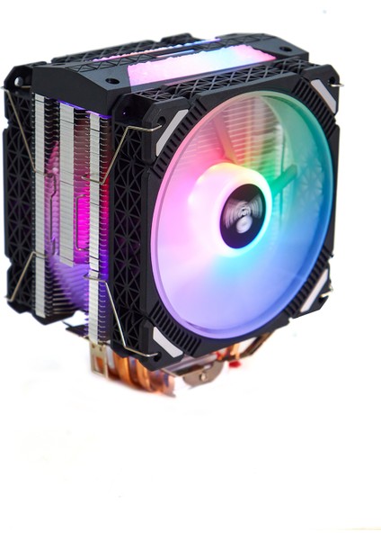 Coldpower L4X2 Amd ve Intel Uyumlu Işlemci Soğutucu 4 Bakır Boru 12 cm Rgb Fan 160 Tdp