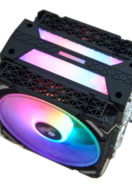 Coldpower L4X2 Amd ve Intel Uyumlu Işlemci Soğutucu 4 Bakır Boru 12 cm Rgb Fan 160 Tdp