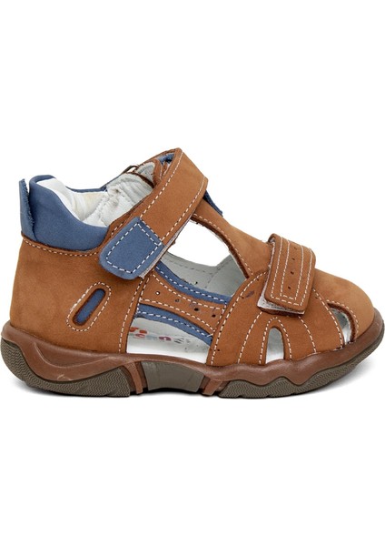 Gn Zn B 615 Bebe Kız Çocuk Deri Düz Sandalet Taba