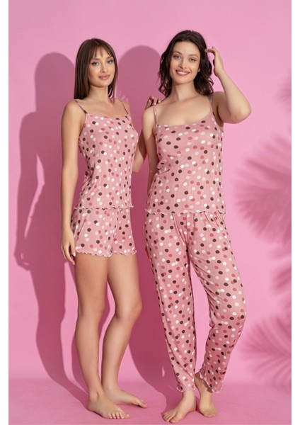 Dreamy 3 Parça Desenli Ip Askılı Şortlu Pantolonlu Pegasus Pijama Takımı
