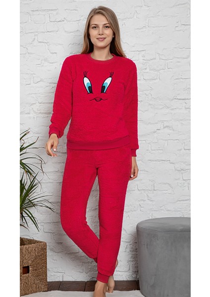 Civciv Desenli Anne Kız Çocuk Kombin Peluş Pijama Takımı (Anne Kız Ayrı Satılır.) indirimleri
