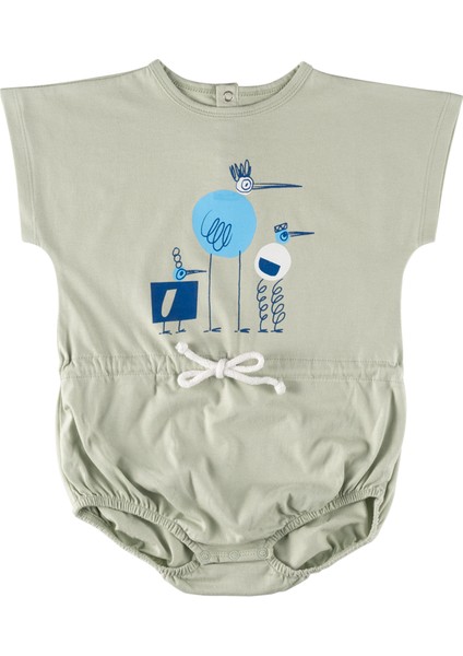 "butterfly" Organik Pamuk Şort Tulum - Su Yeşili fiyatları