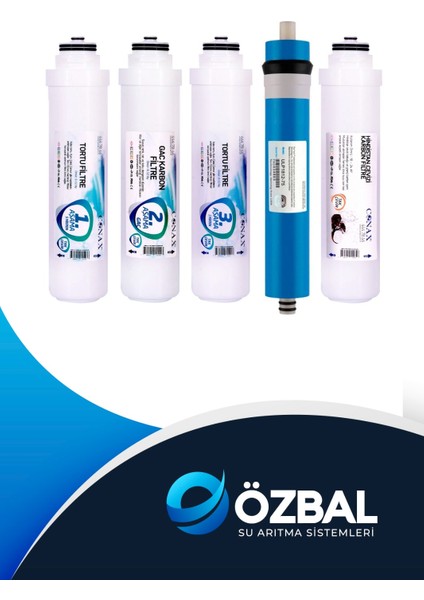 Takçevir 4 Aşama Filtre Seti + Bench Membran Filtre