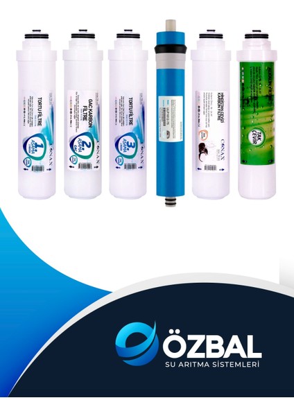 Takçevir 4 Aşama Filtre Seti + Postkarbon Filtre + Alkalin Filtre