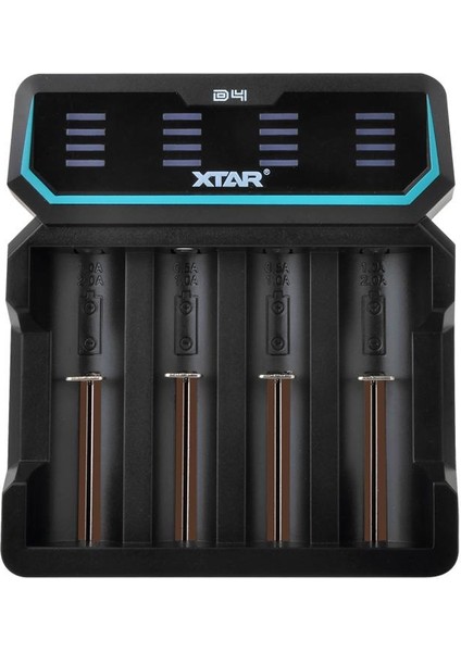 Xtar D4 - Taşınabilir Hızlı  Li-ion Pil Şarj Cihazı / 4lü