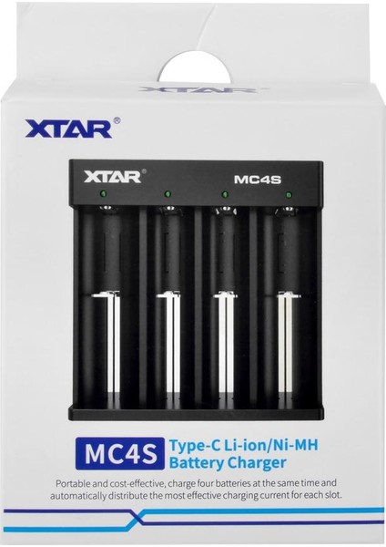 Xtar MC4S - Taşınabilir Li-ion Pil Şarj Cihazı - 4lü