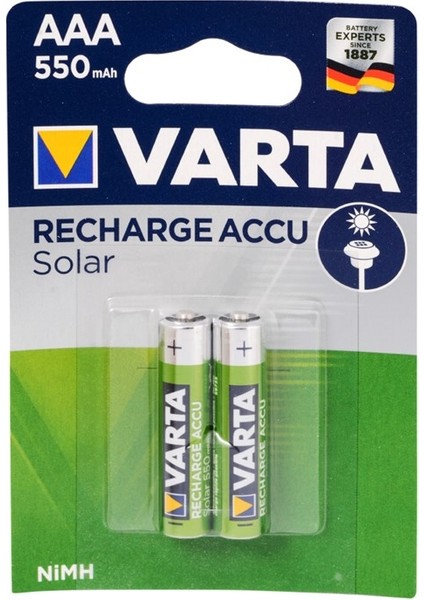56733 Solar Accu Aaa 550 Mah İnce Kalem Pil 2Li Blister