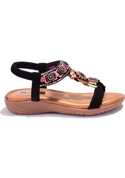 DZA07-7416782BB Siyah Günlük Kadın Sandalet