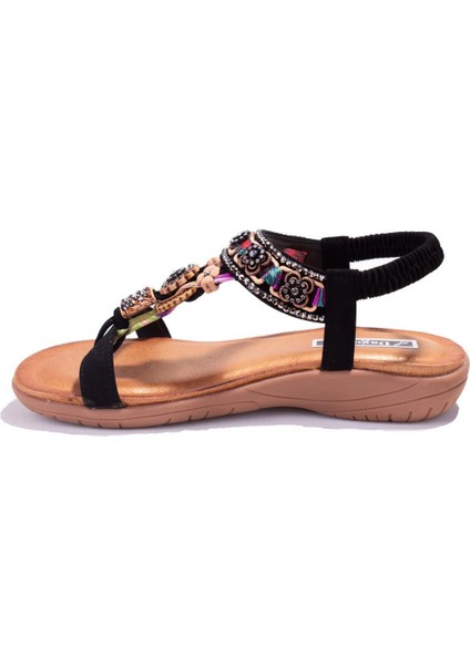 DZA07-7416782BB Siyah Günlük Kadın Sandalet