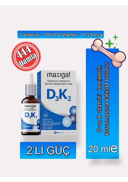 D3 + K2 Vitamin Damla 20 ml