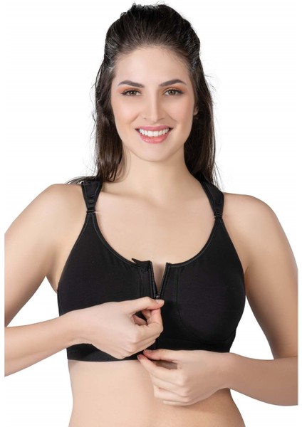 Bodyflex Fermuarlı Sütyen 85 Siyah