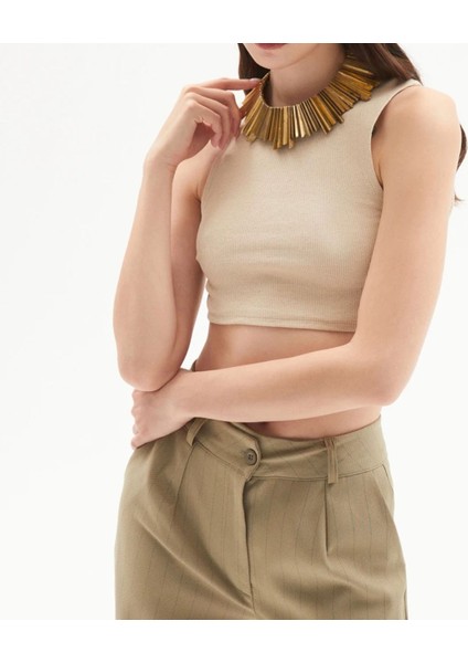 Büzgü Detaylı Crop Atlet