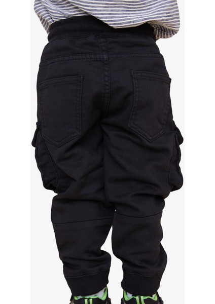 Girls & Boys Erkek Çocuk Pantolon Kargo Cepli Beli Lastikli 3-7 Yaş, Siyah modelleri