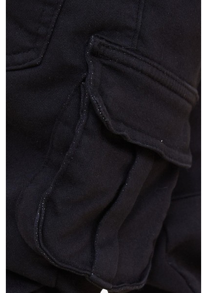 Girls & Boys Erkek Çocuk Pantolon Kargo Cepli Beli Lastikli 3-7 Yaş, Siyah fırsatları