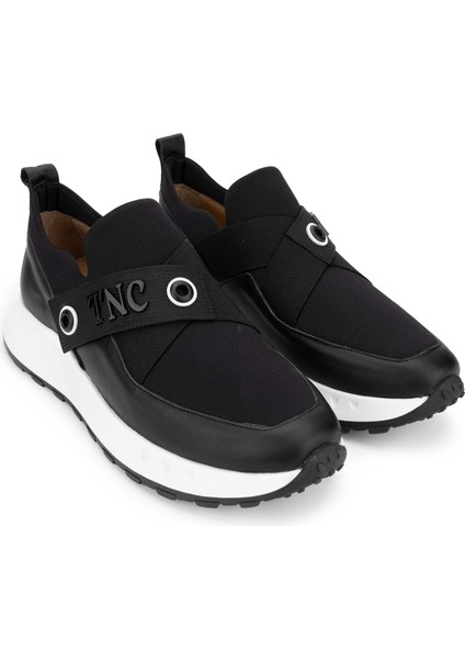 Kadın Deri Hasır Siyah Sneakers & Spor Ayakkabı 775 Y-4057 Bn Ayk Y24 Sıyah