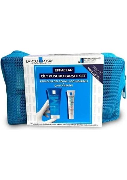 La Roche-Posay Effaclar Gel 200 ml + Duo Cilt Kusuru Karşıtı Set Çanta 40 ml