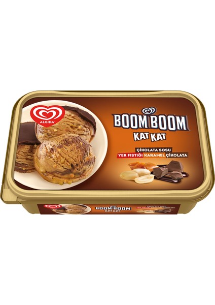 Boom Boom Yer Fıstığı Karamelli Çikolatalı Dondurma 570 ml