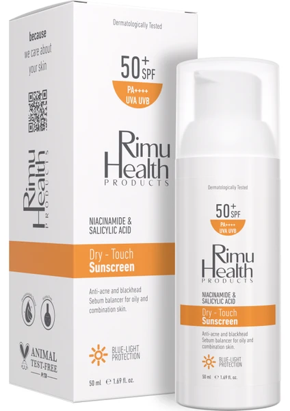 Rimu Health Products Yağlı ve Karma Ciltler İçin Siyah Nokta ve Akne Karşıtı 50 Spf Güneş Kremi