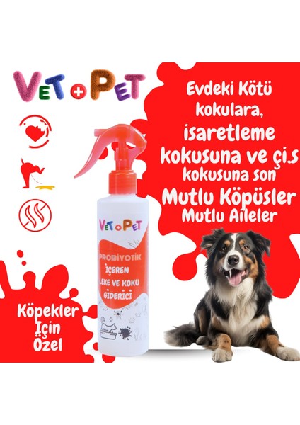 Evcil Hayvanlar Köpekler Için Probiyotik Içeren Leke ve Koku Giderici Sprey