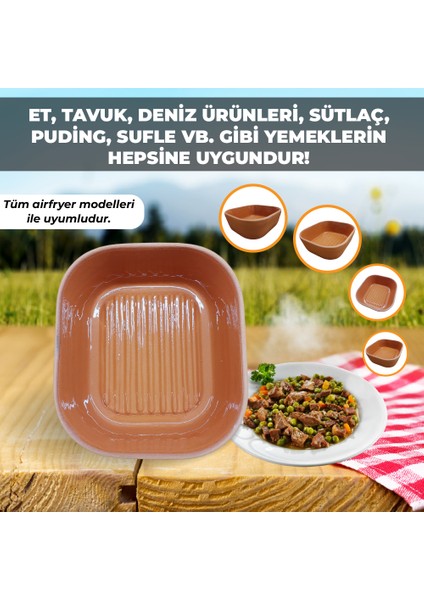 Airfryer Yemek Pişirme Güveci- Sır Kaplı 18 cm