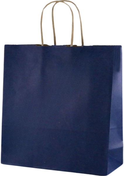 Burgu Saplı Lacivert Kağıt Çanta 32X33X20CM 50adet fiyatları