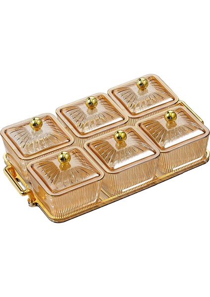 Snacks Kaseler Raflı Çift Kulplu Bölünmüş Mücevher Kutuları Aureate 6 Kase (Yurt Dışından)