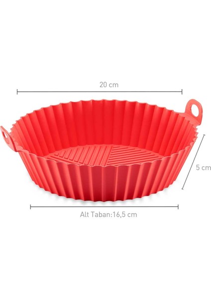 Airfryer Silikon Pişirme Kabı 2 Adet ( 1 Kırmızı 1 Siyah )
