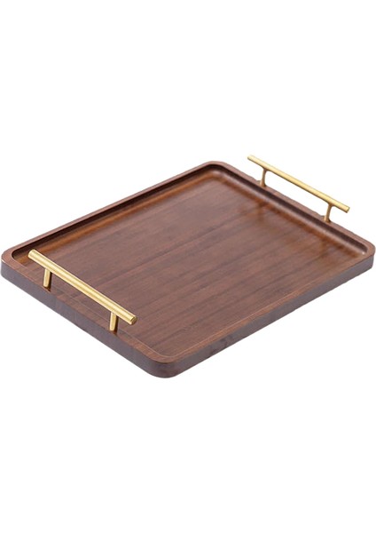 Parti Öğle Ği Isı Için Kulplu Ahşap Tepsisi Dekoratif Tepsi 40X30CM (Yurt Dışından)