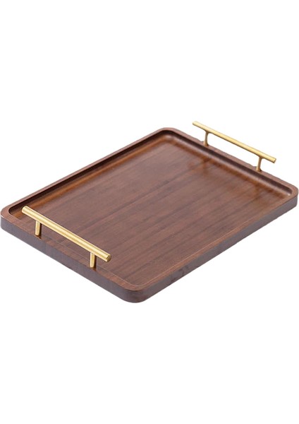 Parti Öğle Ği Isı Için Kulplu Ahşap Tepsisi Dekoratif Tepsi 40X30CM (Yurt Dışından)