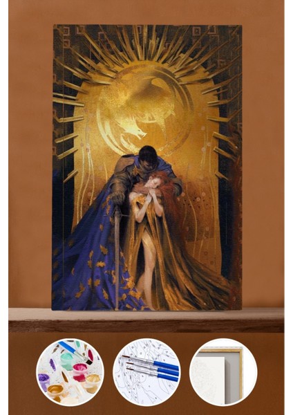 Sayılarla Boyama Seti Çerçeveli Kasnaklı Güneş Krallığında Aşk 60X75 cm