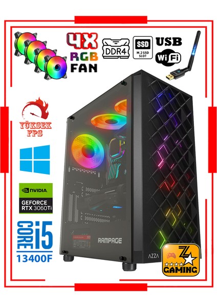 Olimpos Rtx1 Intel Core I5-13400F 16GB Ddr4 Ram 1tb M.2 Nvme SSD 8gb 256BIT RTX3060Tİ Oyuncu Masaüstü Bilgisayar