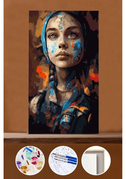 Sayılarla Boyama Seti Çerçeveli Kasnaklı Savaşın Yansıması 50X65 cm