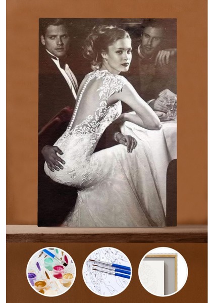 Sayılarla Boyama Seti Çerçeveli Kasnaklı Özgün Zerafet 60X75 cm