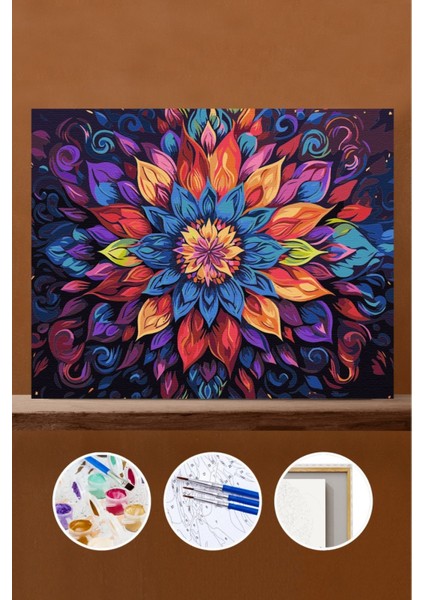 Sayılarla Boyama Seti Çerçeveli Kasnaklı Renkli Terapi 50X65 cm